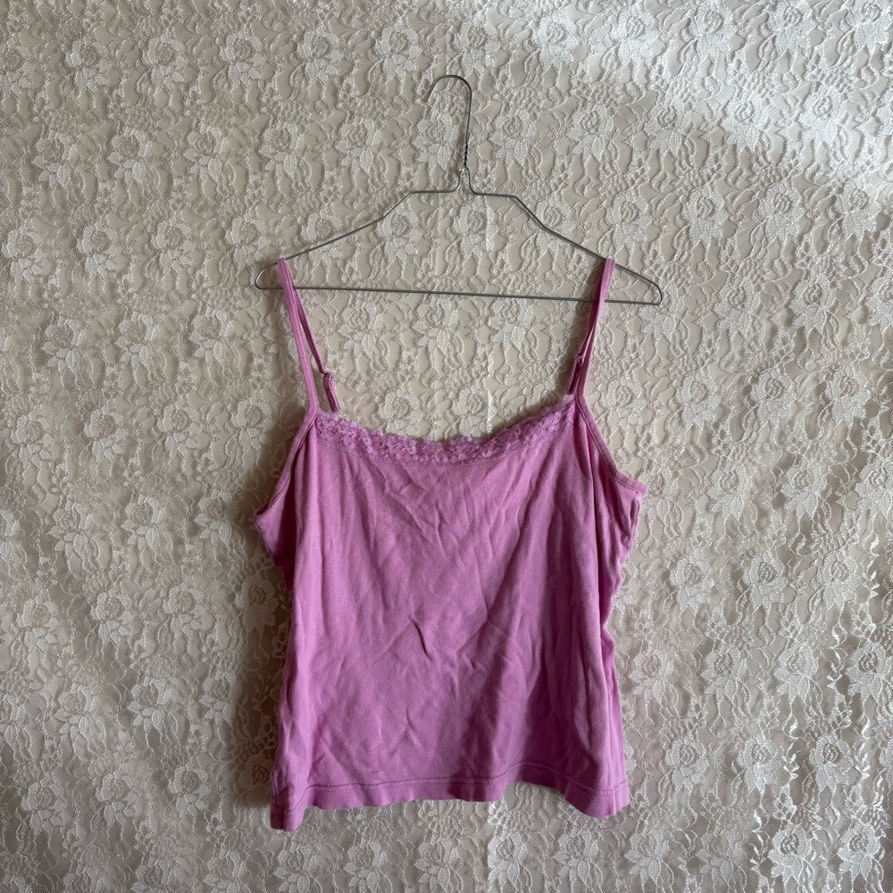 Pink Lace Trim Women's Top